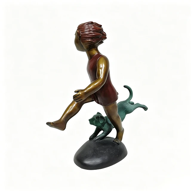 Bronze Girl And Dog Statue best
