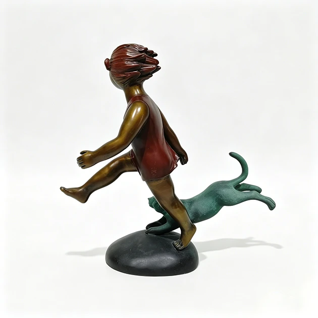 Bronze Girl And Dog Statue suppliers