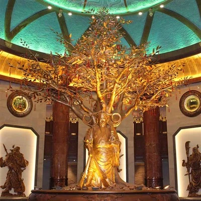 Indoor Bronze Plant Sculpture